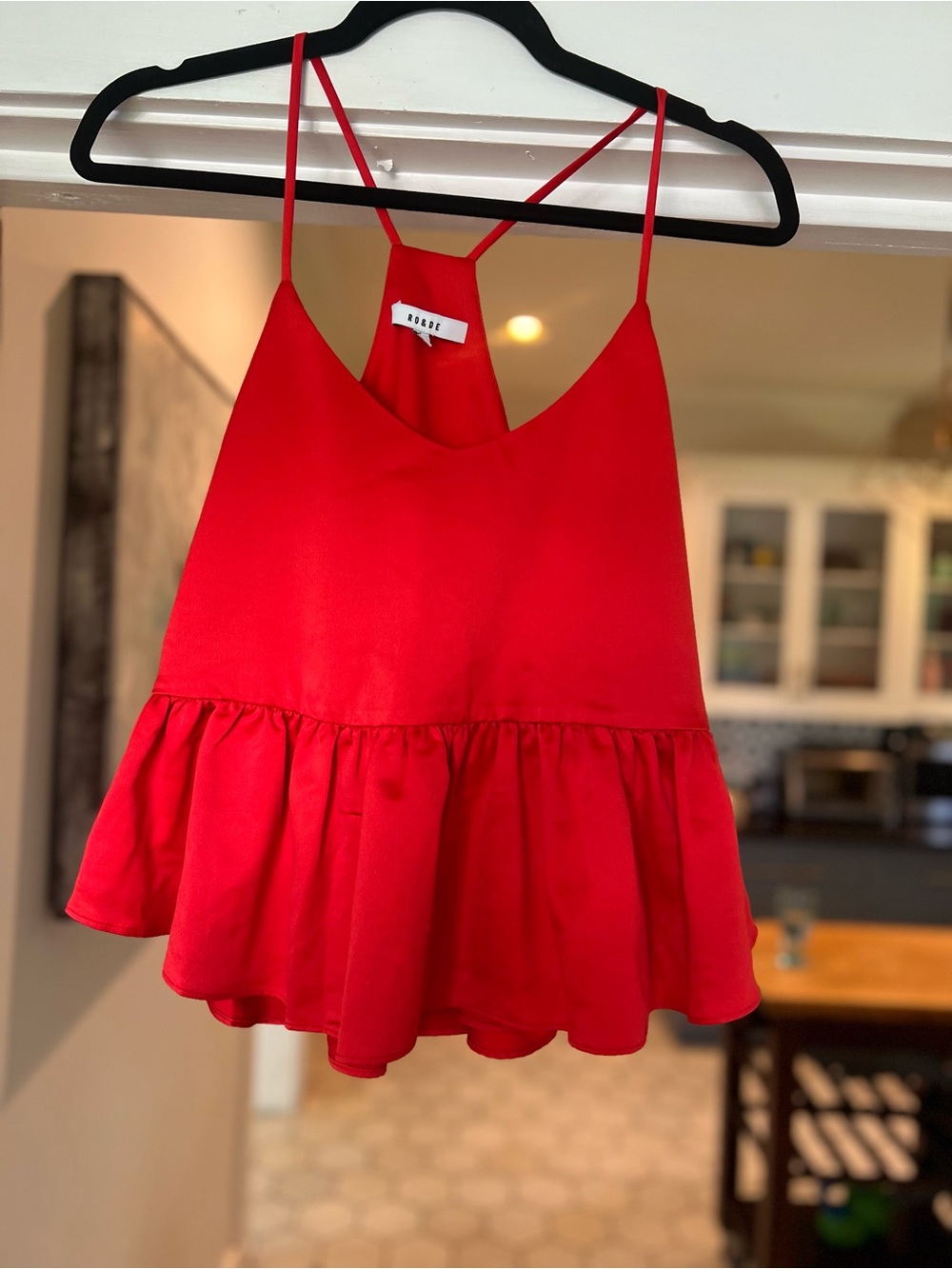 Ruffle Hem Spaghetti Strap Tank